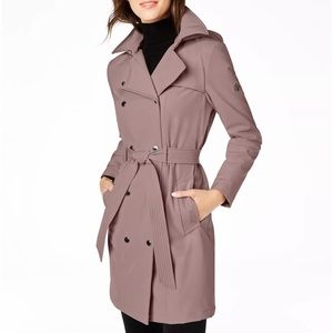Calvin Klein Hooded Double-Breasted Trench Coat Size Lg!